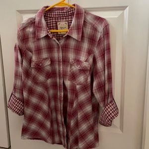 Style & Co Plaid Button Down Shirt